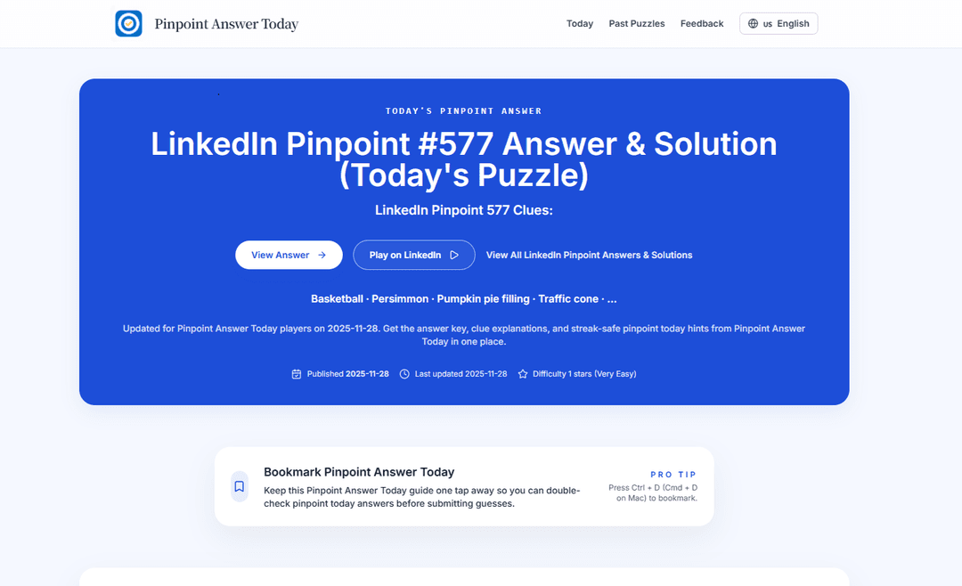 LinkedIn Pinpoint Answer Today - Image 1