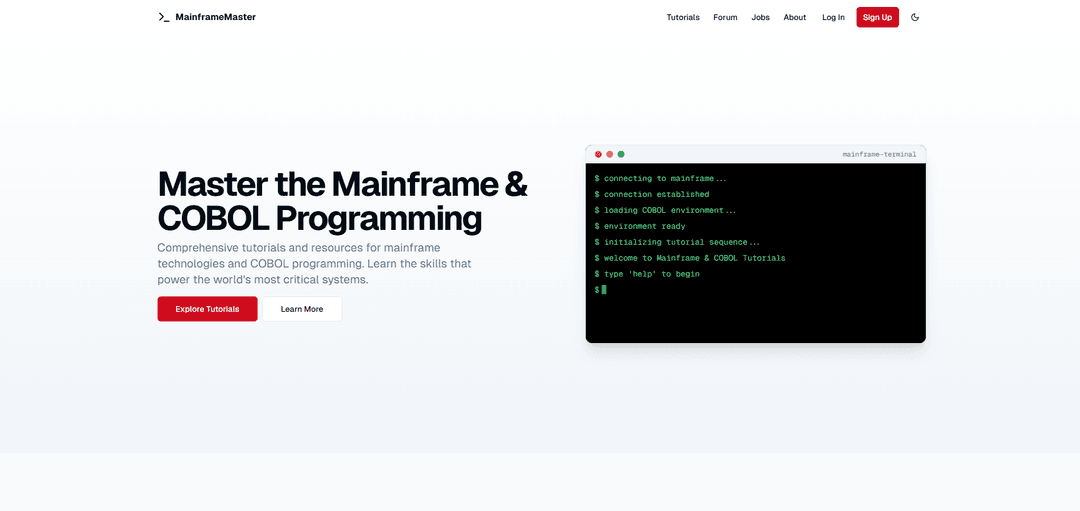 MainframeMaster - COBOL & Mainframe Tutorials - Image 1