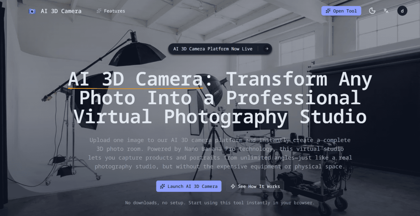 AI 3D Camera - Virtual Photography Studio | Nano Banana Pro - Image 1