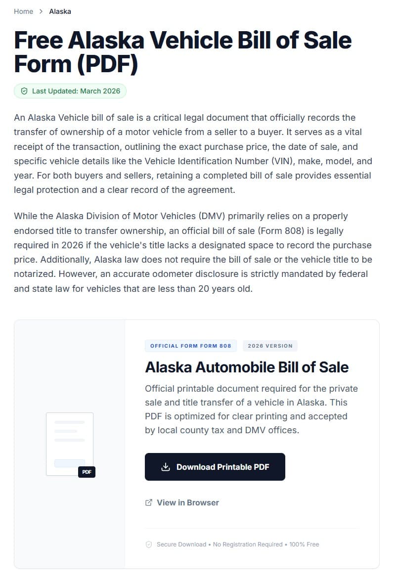 VehicleBillofSale.com - Image 1