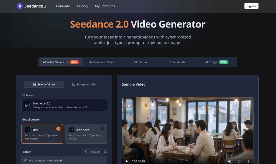 Seedance 2.0 - AI Video Generator for Creators - Image 1